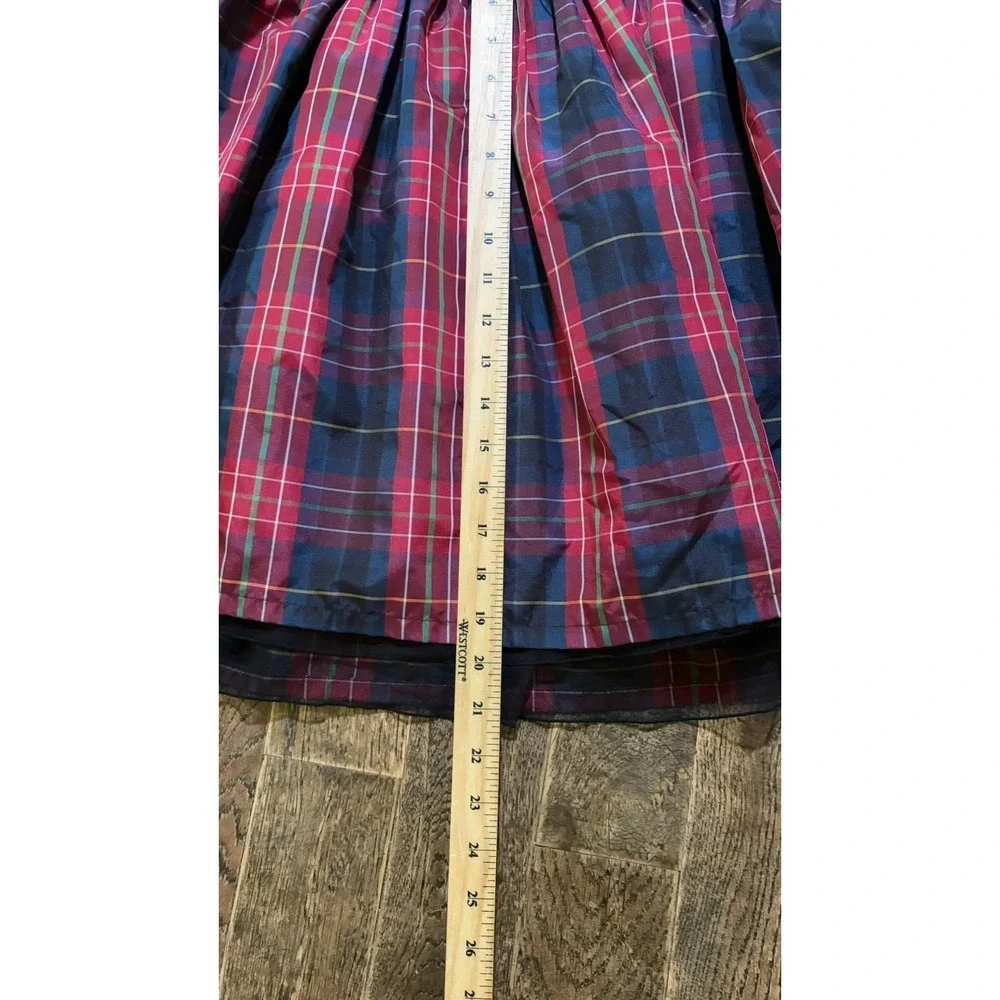 GAP Girls Red Tartan Black Tulle Trim Skirt Christmas Holiday Party Sz XL 12 Reg